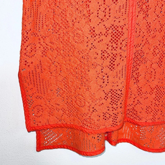 Banana Republic Coral Sheer Crochet V-neck Oversized Top Small Women’s - Picture 4 of 11